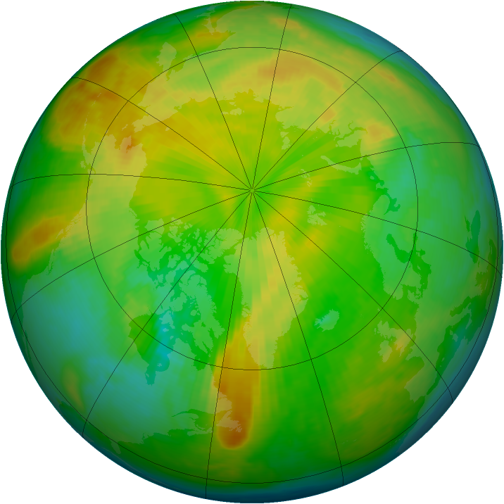 Arctic ozone map for 10 May 1993